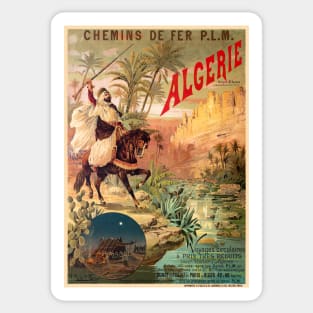 Algerie Vintage Railroad Poster 1891 Sticker